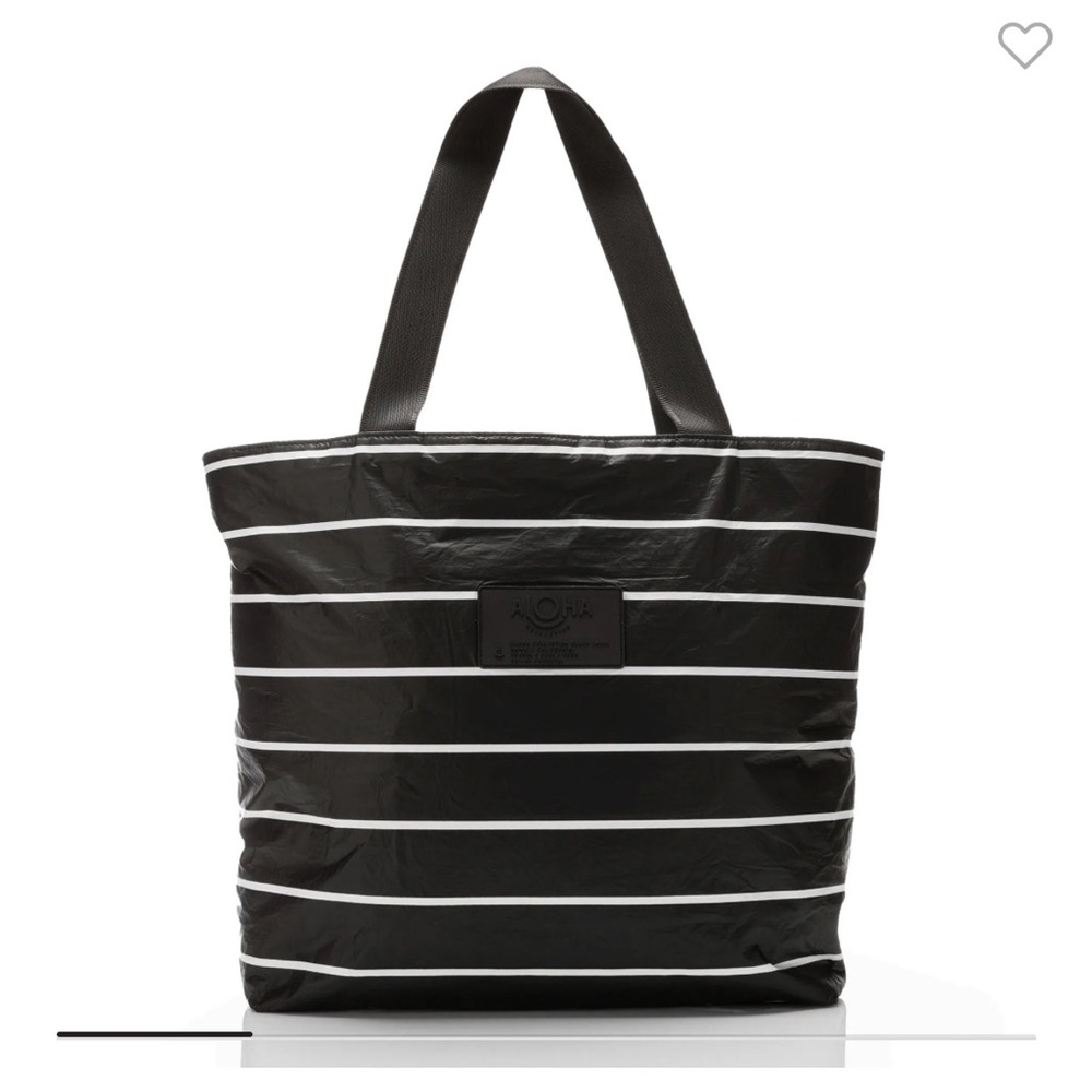 Aloha collection Day Tripper Black and White Striped Tote Bag